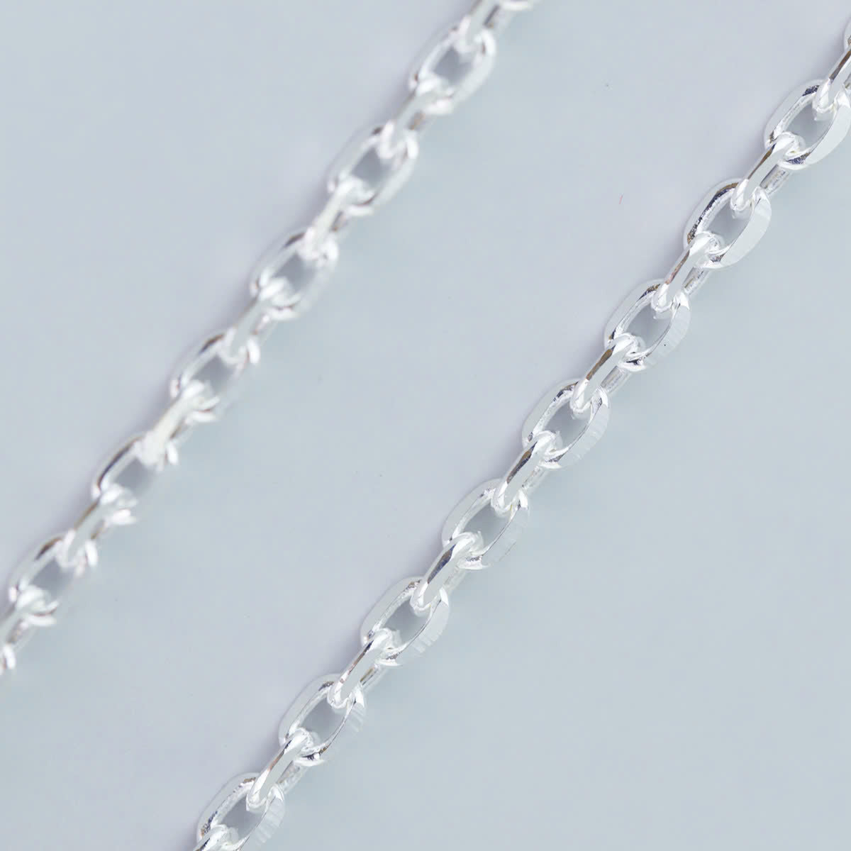 JUELHAUS Square Chain Silver Necklace For Children, Thick, Sturdy, Durable, Bright, Many Sizes